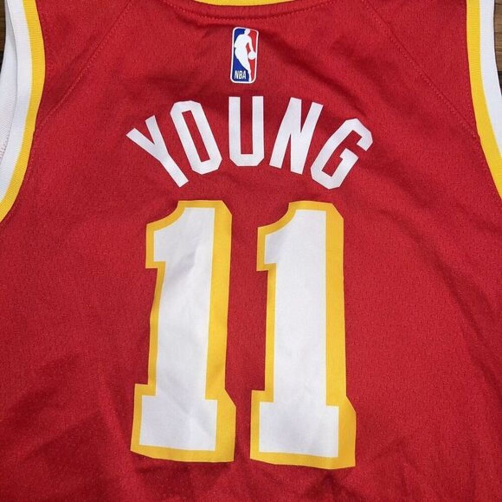 Nike Trae Young Atlanta Hawks Authentic Swingman Icon City Jersey Unisex Large - Picture 7 of 8